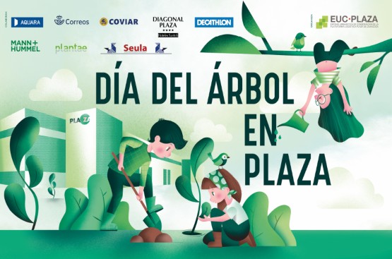 Cartel Día del Árbol en Plaza